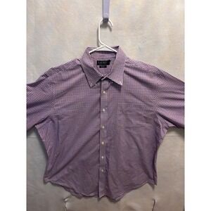 LRL  Mens Classic Fit Non Iron Gingham Dress Shirt p- Size 17 34 35